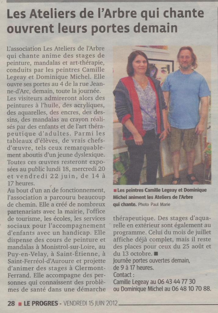 Article LeProgres du 15 06 2012